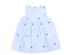 Name It chambray blue ladybug pinafore dress